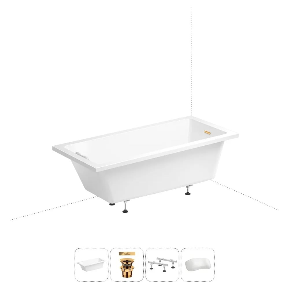 Изображение товара Акриловая ванна Wellsee FreeDom 2.0 150x80 см в сборе 4 в 1 для встраивания