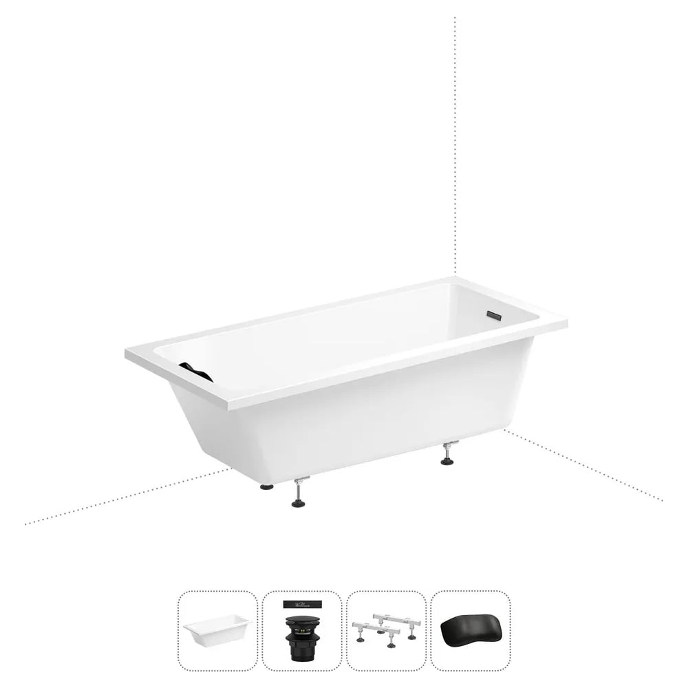 Изображение товара Акриловая ванна Wellsee 150х80 см FreeDom 2.0 в наборе 4 в 1