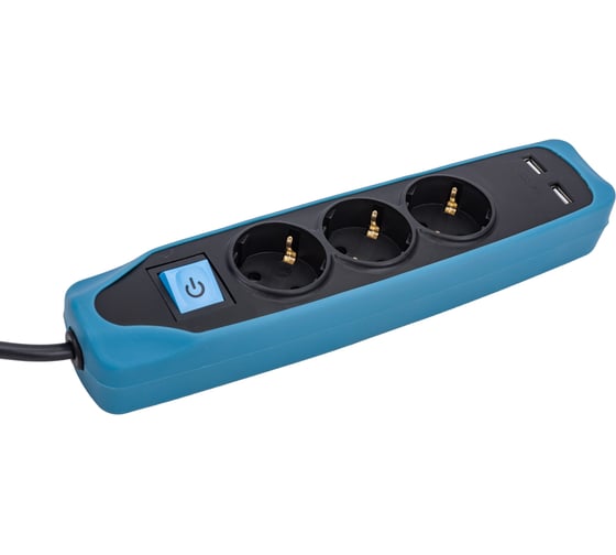 Изображение товара Сетевой удлинитель Electraline с выключателем, с заземлением, 2 метра с защитой от детей 62151