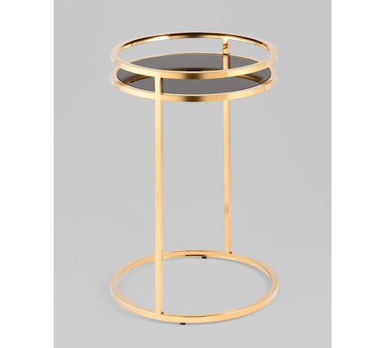 Изображение товара Столик журнальный круглый Стул Груп Гестия 41 60, стекло черное, сталь золото EET-079-TG