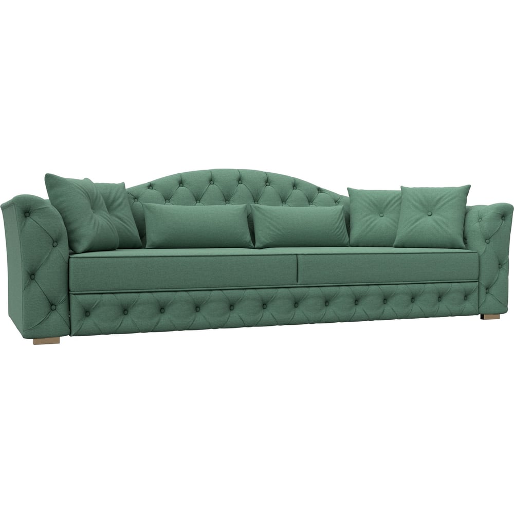 Изображение товара Современный прямой диван Лига диванов Артис 2 места зеленый с механизмом дельфин