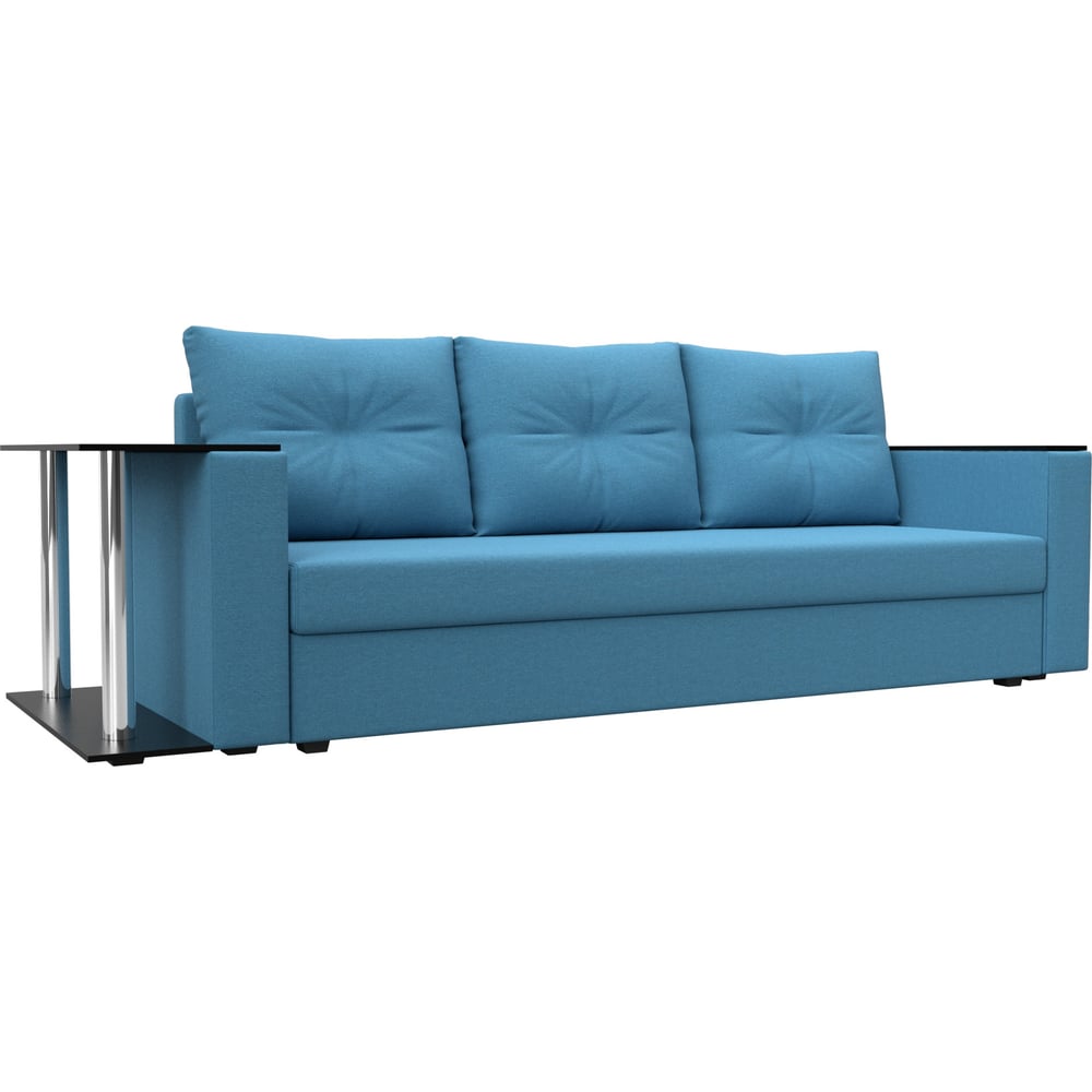 Изображение товара Диван прямой Лига диванов Атланта со столом слева 126163L современный голубой