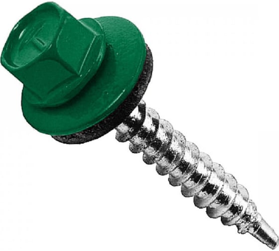 Изображение товара Саморез BeFast с шайбой EPDM наконечник сверло, окраш. RAL 6005, 5.5х19, 500 шт. C6005919500S