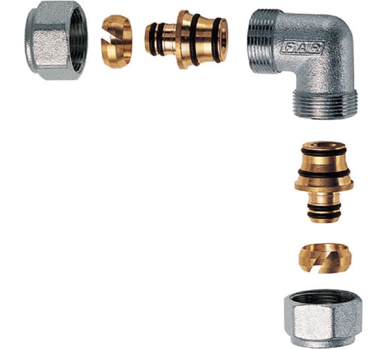 Изображение товара Угольник FAR 1 с двумя концовками для м/п труб 26х3 FC 5361 1 220218