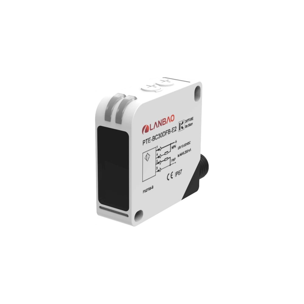 Изображение товара Оптический датчик Lanbao PTE-TM60DFB-E2 60000 мм защита IP67 быстрое срабатывание