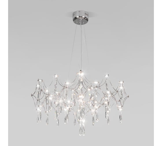 Изображение товара Подвесной светодиодный светильник Tense с хрусталем и регулировкой цветовой температуры 443/1 хром Bogate's a069357