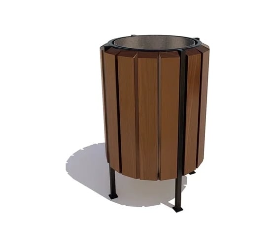 Изображение товара Уличная урна 7 скамеек Гео, сосна, палисандр 67040/ГЕО/9005/С_ПАЛ