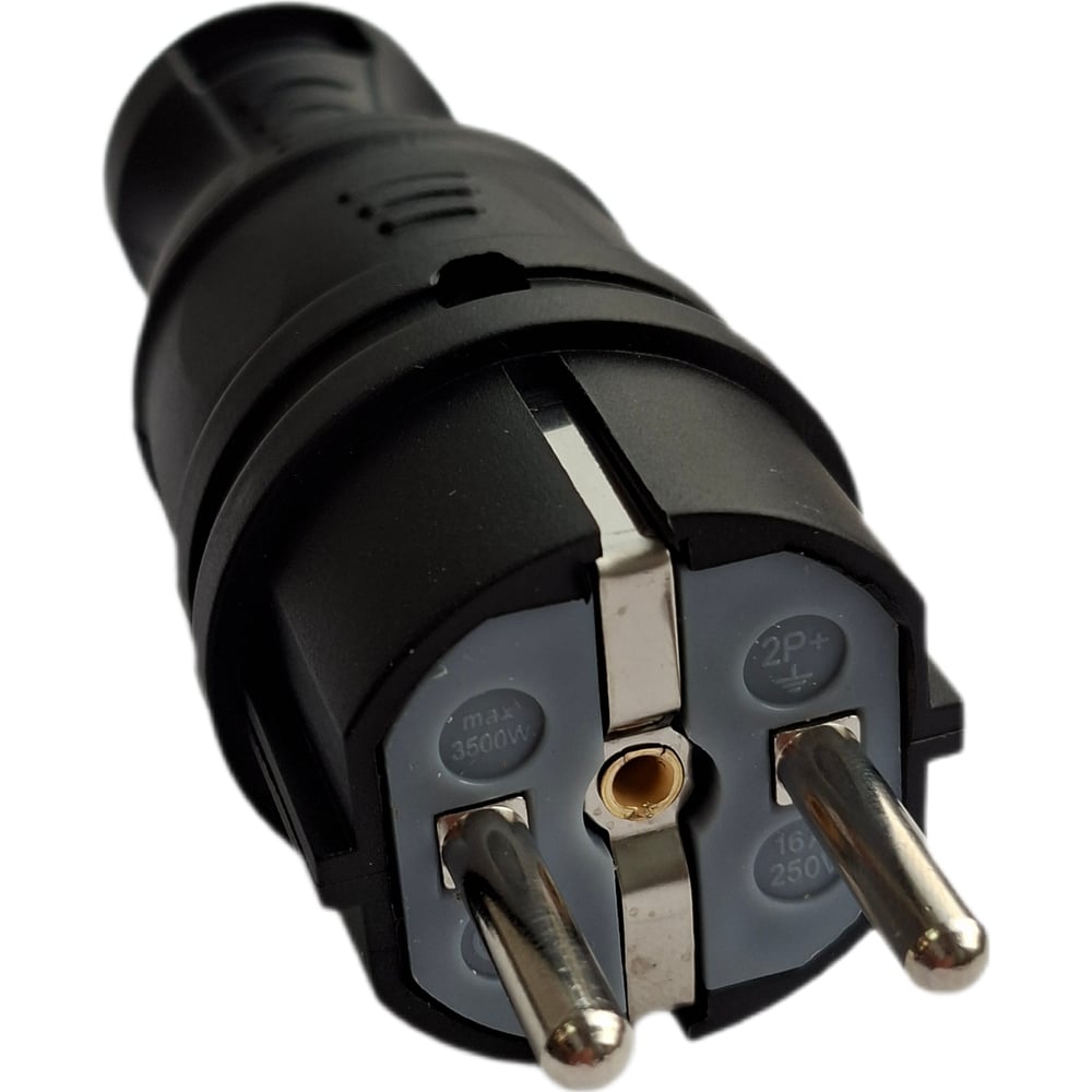 Изображение товара Вилка кабельная каучуковая с заземлением Monolit 16A IP54 Чёрный