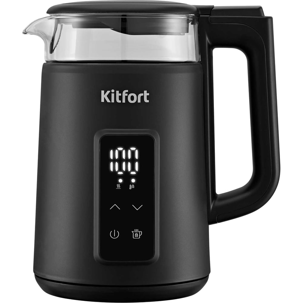 Изображение товара Электрический чайник KITFORT КТ-6714 с сенсорным управлением и дисплеем 2200 Вт черный