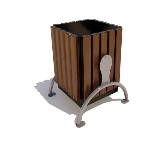 Изображение товара Уличная урна 7 скамеек Берлин, опора металлик, сосна, палисандр 67055/БРЛН/7779/С_ПАЛ