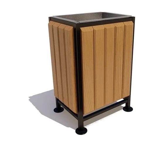 Изображение товара Урна 7 скамеек Элегант RAL 9005, сосна, дуб 67038/ЭЛЕГ/9005/C_ДУБ