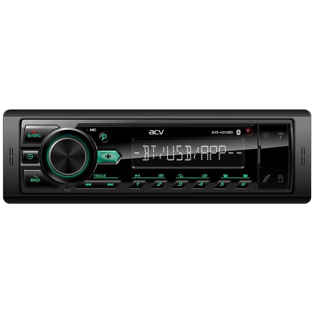 Изображение товара Магнитола ACV AVS-401UBG 1din Bluetooth USB AUX FM зеленая монохромный дисплей