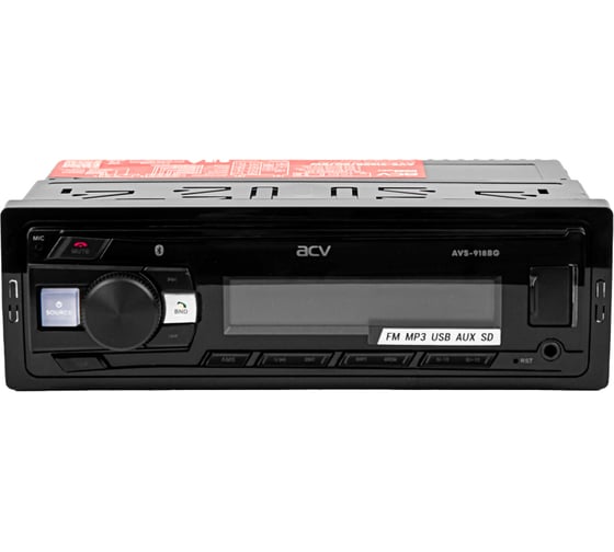 Изображение товара Магнитола ACV (1din/зеленая/Bluetooth/USB/AUX/SD/FM/4*50) AVS-918BG