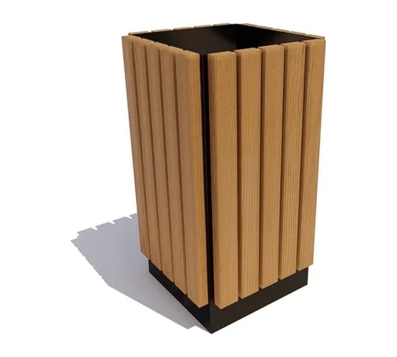 Изображение товара Уличная урна 7 скамеек Вертикаль, сосна, дуб 67023/ВЕРТ/9005/С_ДУБ