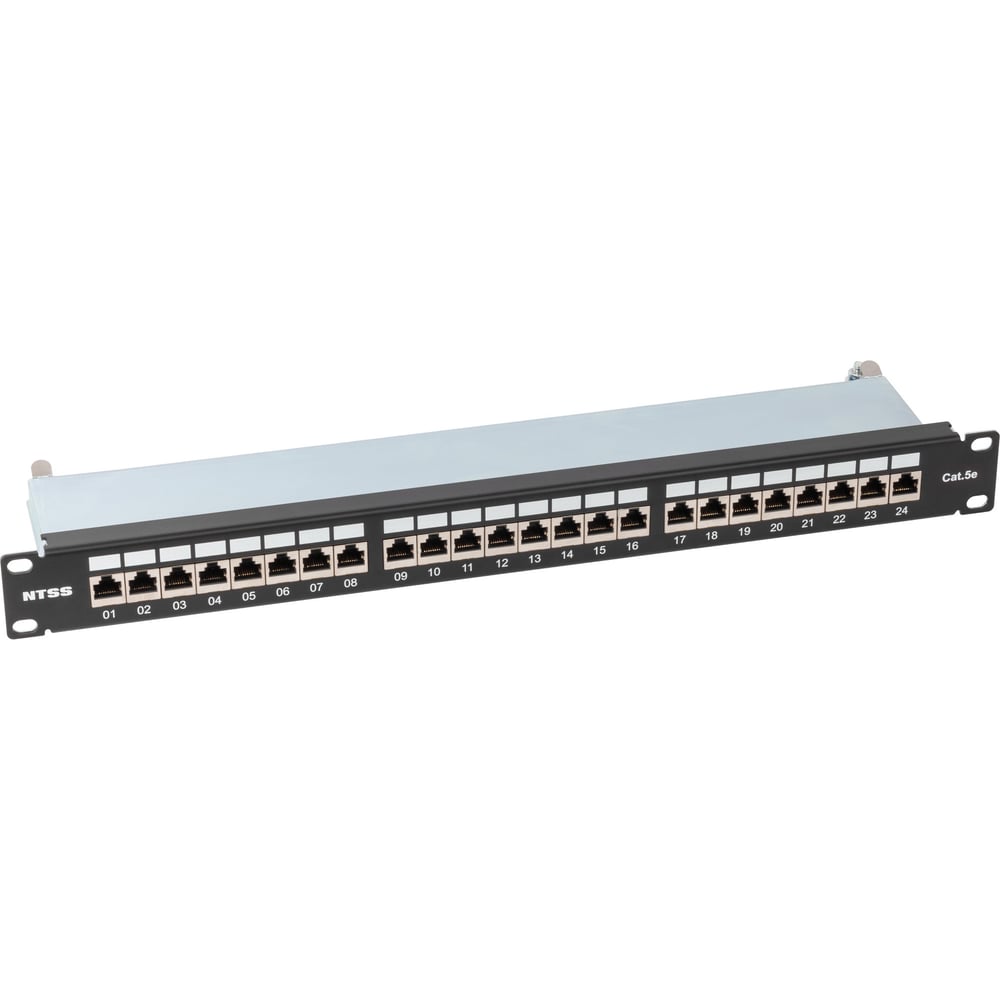 Изображение товара Патч-панель NTSS PREMIUM 1U 24 порта RJ45 FTP cat.5е с инструментом и органайзером