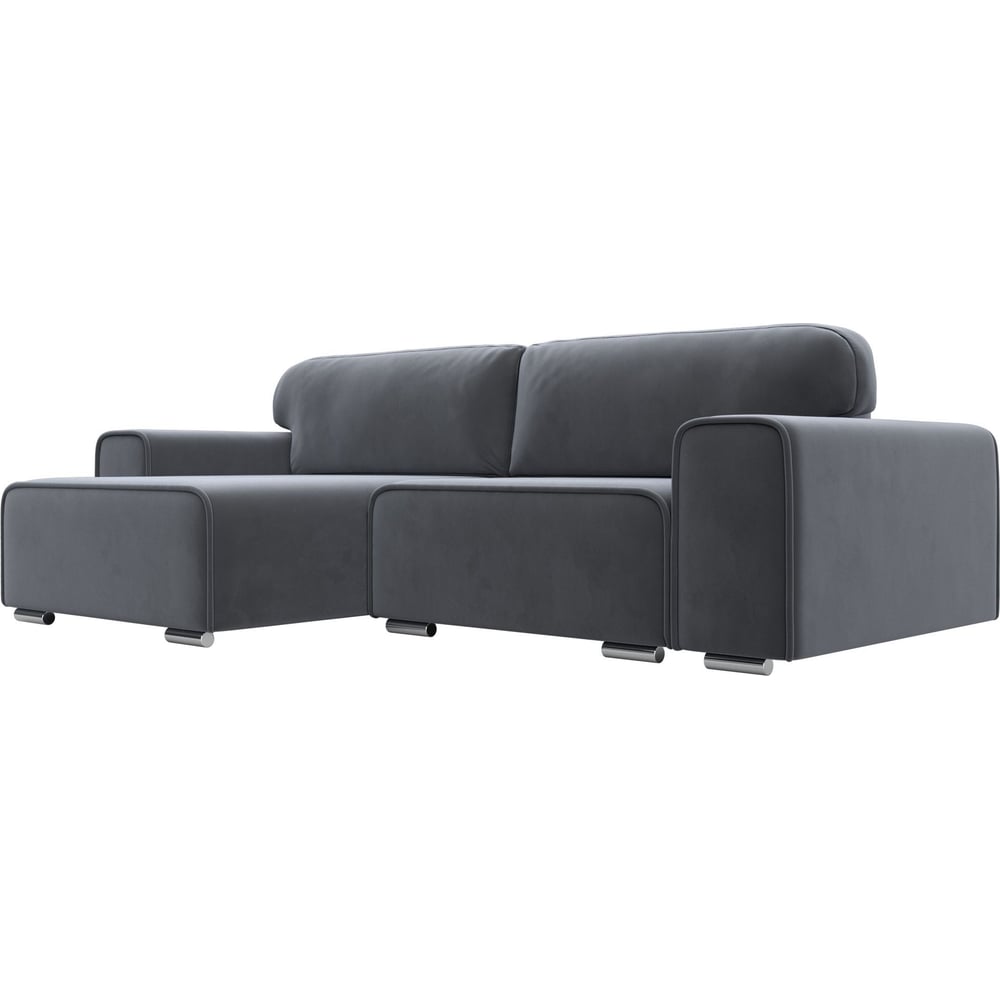 Изображение товара Угловой диван Лига диванов Лига-029 левый угол серый велюровый механизм тик-так