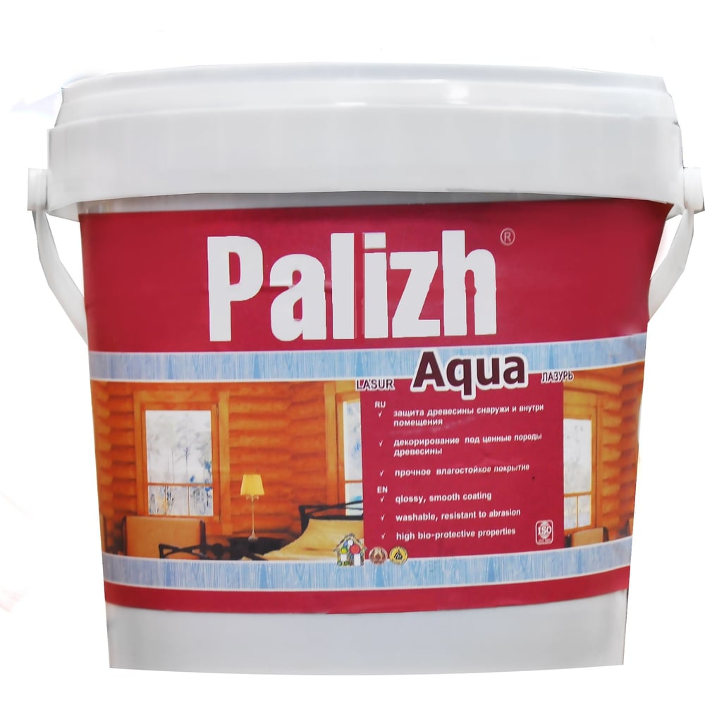 Изображение товара Защитно-декоративная лазурь для древесины Palizh AQUA 284.03.ТП орегон 0,9 л