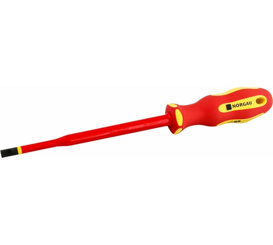 Изображение товара Диэлектрическая шлицевая отвертка NORGAU с тонким жалом (6,5х150 мм), тип N172- 6,5х150, 067063165