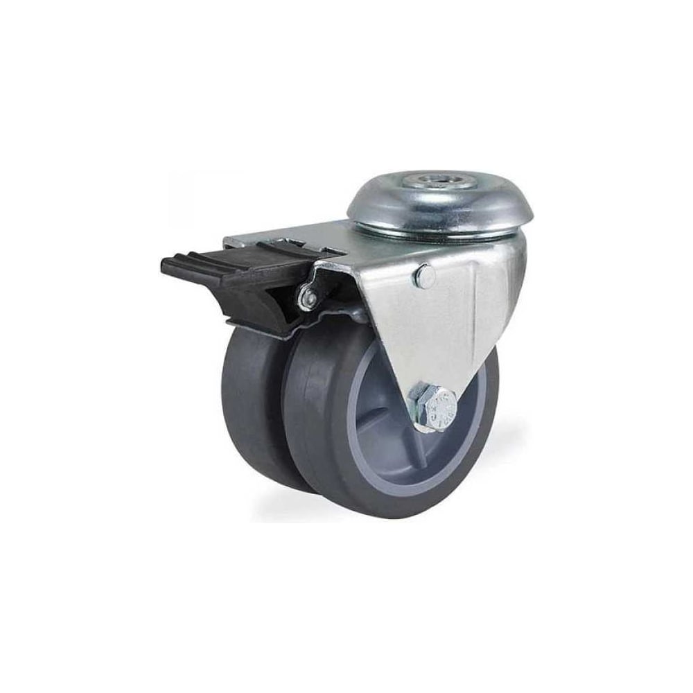 Изображение товара Поворотная колесная опора KAMA 50 мм, с тормозом, промышленные использования