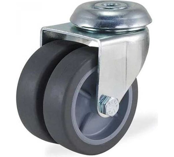 Изображение товара Сдвоенная поворотная колесная опора KAMA под болт, 50 мм, 2700-MTB-050