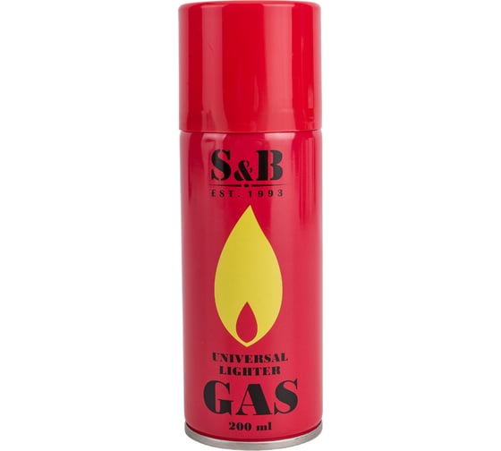 Изображение товара Газ для зажигалок S&B бутан 200 мл, объем 290см3 ГС 005