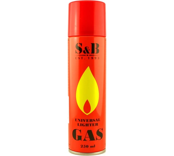 Изображение товара Газ для зажигалок S&B 250 мл, объем 335см3 ГС 006