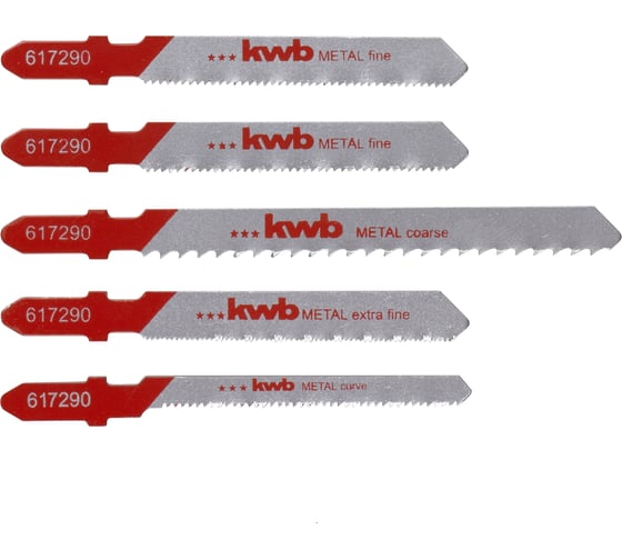 Изображение товара Набор пилок для лобзика по металлу 5 предметов kwb 617290