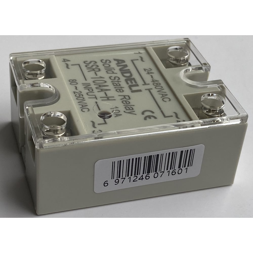 Изображение товара Твердотельное реле ANDELI SSR-10AA-H 10A управляющее напряжение 80-250V AC Изображение товара Твердотельное реле ANDELI SSR-10AA-H 10A управляющее напряжение 80-250V AC
