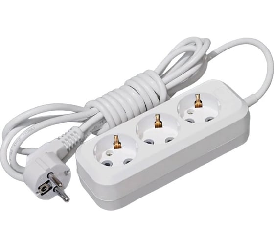 Изображение товара Электрический удлинитель Веллконт с заземленным контактом У10/16-564 (ПВС 3*0,75) 3 входа, 1,5 метра, в индивидуальной упаковке 49000