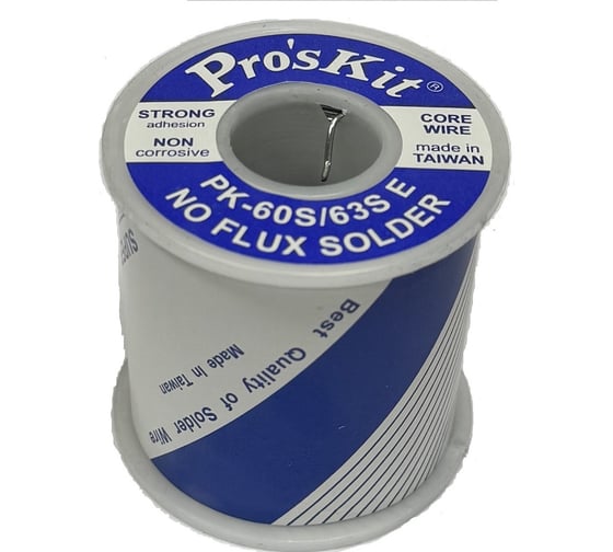 Изображение товара Припой PK-63S10E Pro'sKit 1.0мм 0.5кг Sn63/Pb37 (без флюса) С00040284
