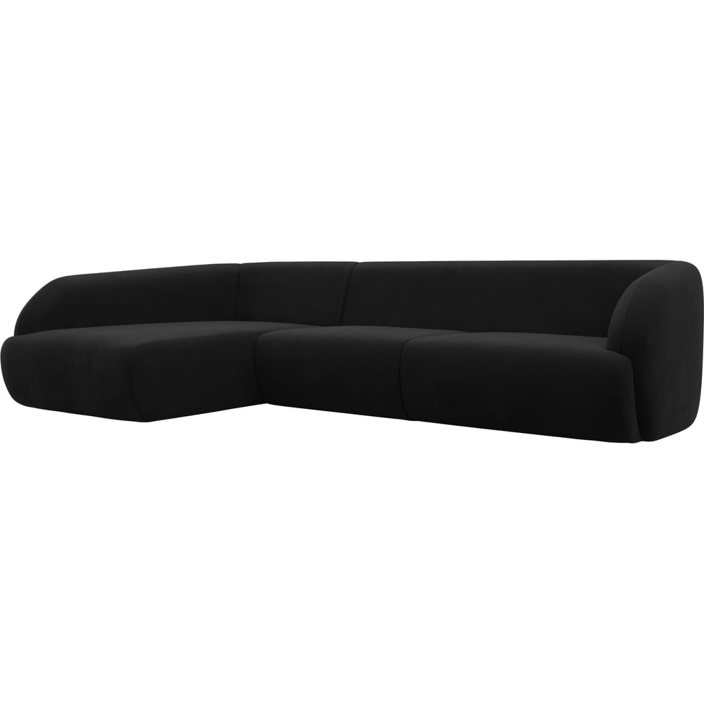 Изображение товара Угловой диван Лига диванов Лига-041 левый угол классика микровельвет черный