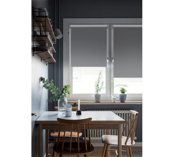 Изображение товара Рулонная штора Эскар Blackout LUX цвет графит 90x170 см 81745090170