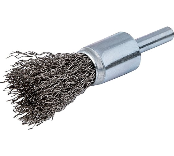 Изображение товара Щетка концевая Rotorica 17х6х30мм, проволока нержавейка 0.3 мм, хвостовика 6 мм RT.4956317