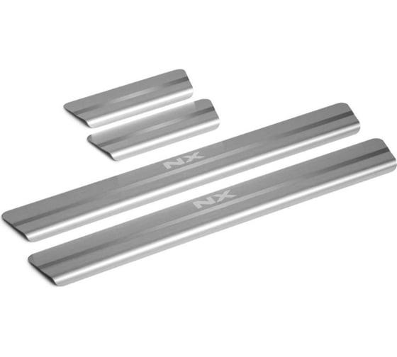 Изображение товара Накладки на пороги Rival для Lexus NX I рестайлинг 2017-н.в., нержавеющая сталь, с надписью, 4 шт. NP.3202.3