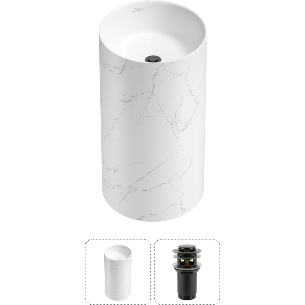 Изображение товара Напольная раковина из акрила Wellsee Chalice Perfection 2 в 1 стиль современный