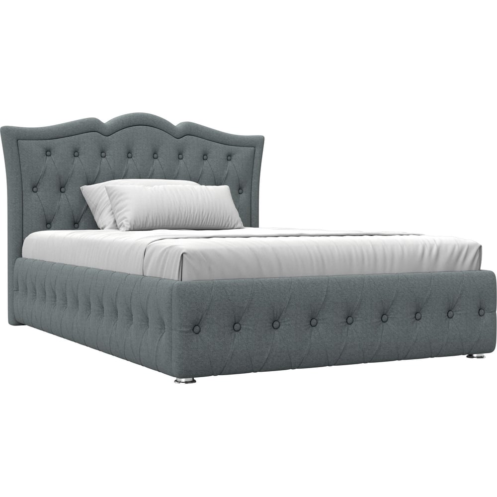 Изображение товара Интерьерная кровать Лига диванов Герда 140 см серый рогожка современная современный дизайн