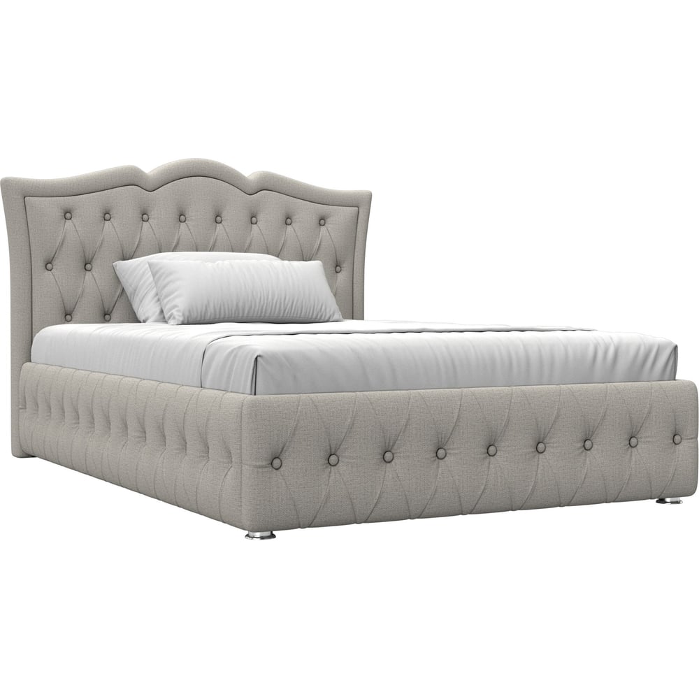 Изображение товара Интерьерная кровать Лига диванов Герда 140 рогожка Амур бежевый современная для 2 спящих