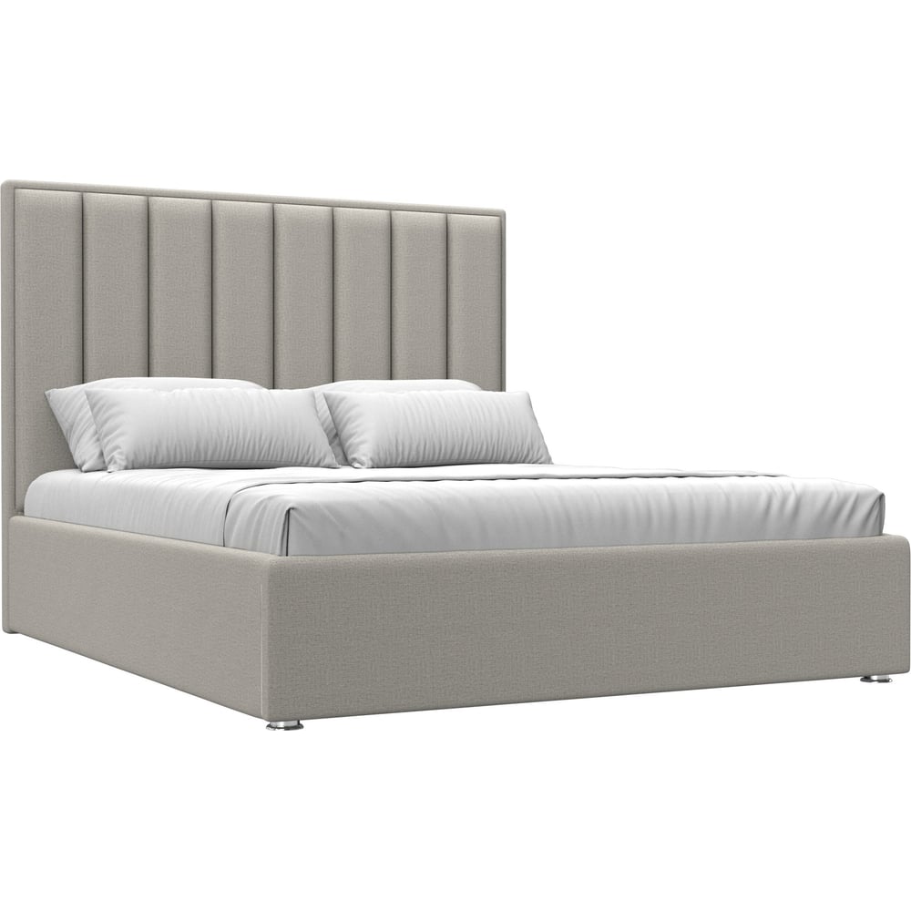 Изображение товара Интерьерная кровать Лига диванов Афродита 160 рогожка бежевый с ящиком для хранения