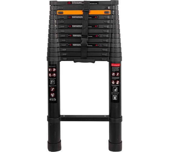 Изображение товара Лестница телескопическая алюминиевая односекционная ISMA (5.4м, 14 ступенек, max нагрузка 150кг, вес 15,4кг) ISMA-UP540(59676)