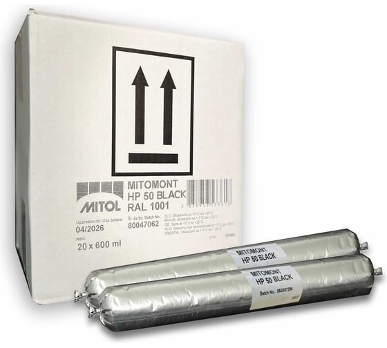 Изображение товара Клей-герметик MITOL Для гидроизоляции МС полимерный MITOMONT HP50 600 мл. 20 штук, черный 3838958532710