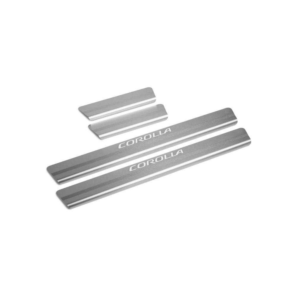 Изображение товара Накладки на пороги Rival для Toyota Corolla E210 2018-н.в. нержавеющая сталь с надписью, 4 шт.