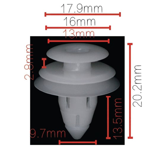 Изображение товара Клипса крепежная Nord-Yada для а/м Nissan, Mazda, Toyota 849150W000 внутренней отделки (10шт в 1уп) 909686