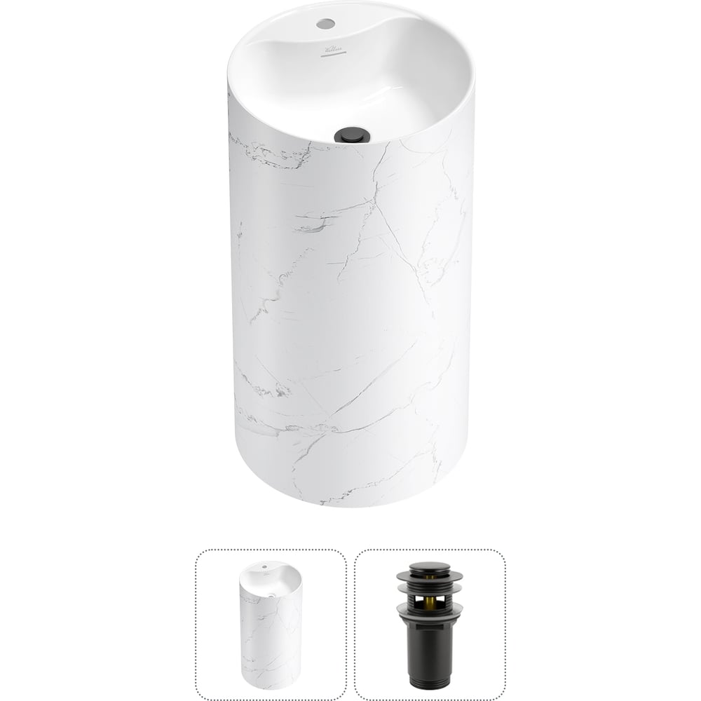 Изображение товара Напольная раковина из акрила Wellsee Chalice Perfection с донным клапаном