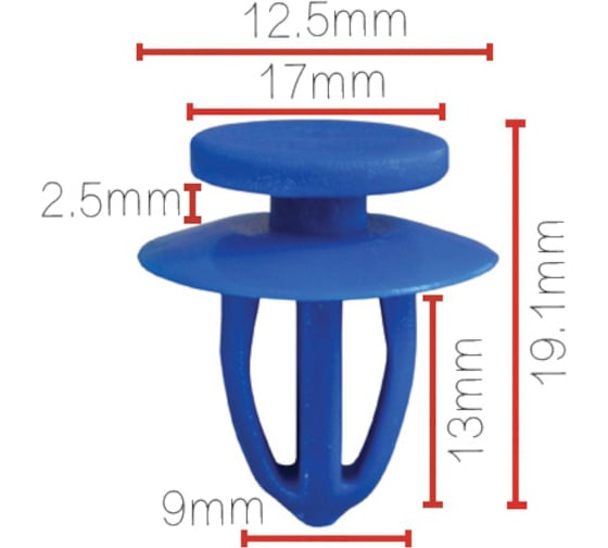 Изображение товара Клипса крепежная Nord-Yada для а/м GM, Opel 13252118 обшивки дверей (10шт в 1уп) 909692