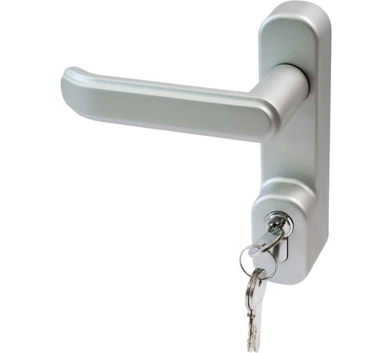 Изображение товара Внешняя нажимная ручка Doorlock V PD700/H2 серия Variant, серебристая, с цилиндром, для противопожарных дверей, толщина двери до 105мм 77014