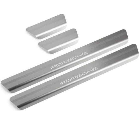 Изображение товара Накладки на пороги Rival для Porsche Macan I рестайлинг 2018-н.в., нержавеющая сталь, с надписью, 4 шт. NP.4602.3