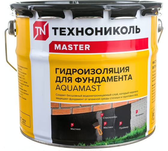 Изображение товара Битумная мастика Технониколь AquaMast, ведро 3 кг TN420915