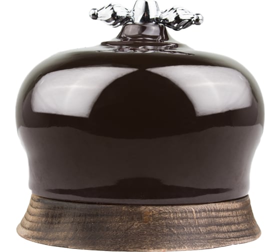 Изображение товара Выключатель 2-клавишный проходной Фаберже керамика, коричневый+рамка Винтаж Bironi В2-202-020/18