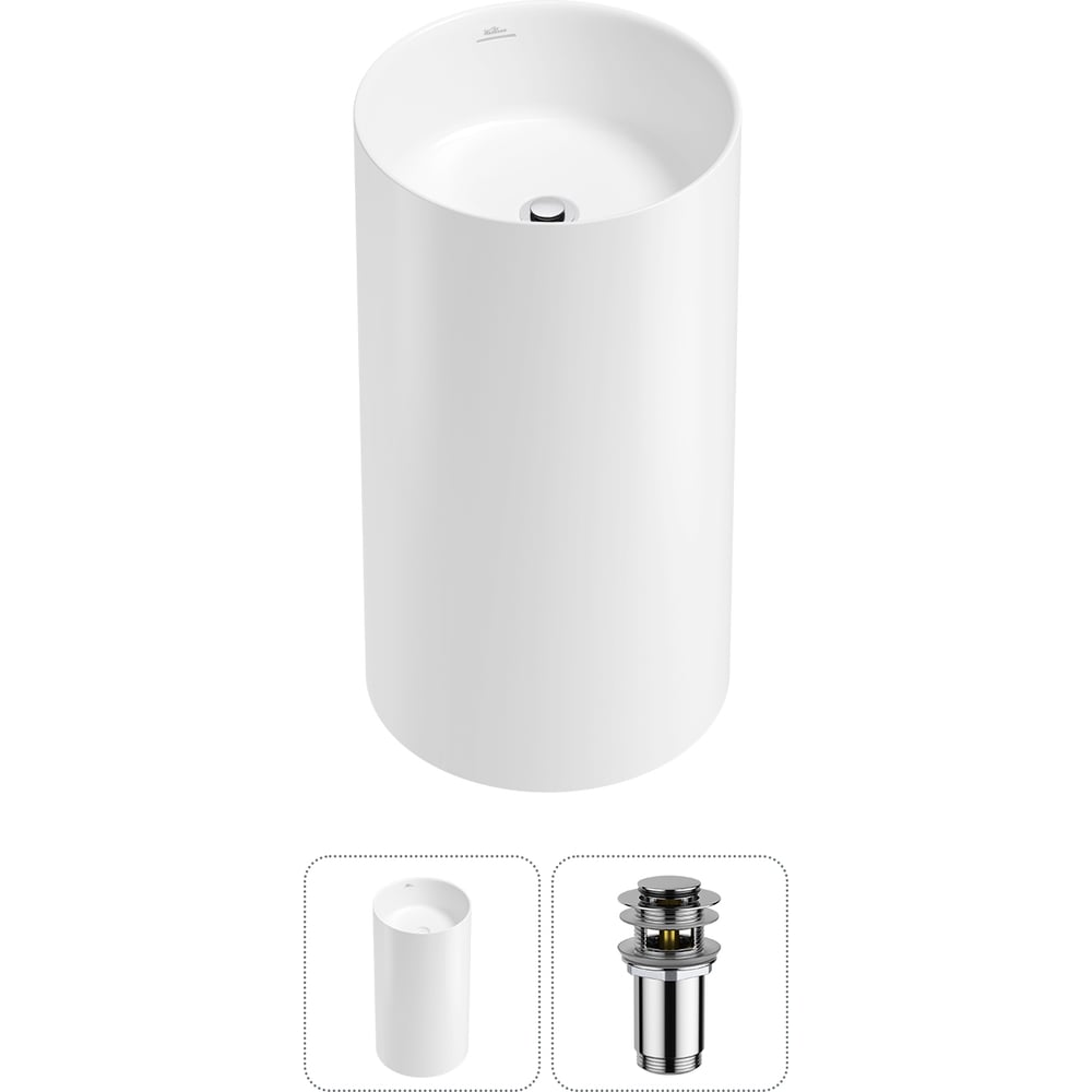 Изображение товара Напольная раковина Wellsee Chalice Perfection из акрила белый глянец 450x450 мм