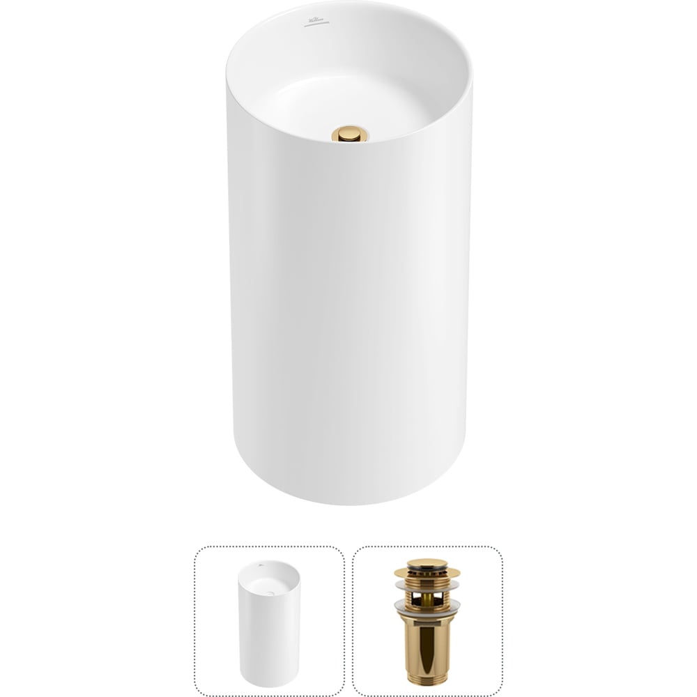 Изображение товара Напольная раковина из акрила Wellsee Chalice Perfection с отверстием для перелива